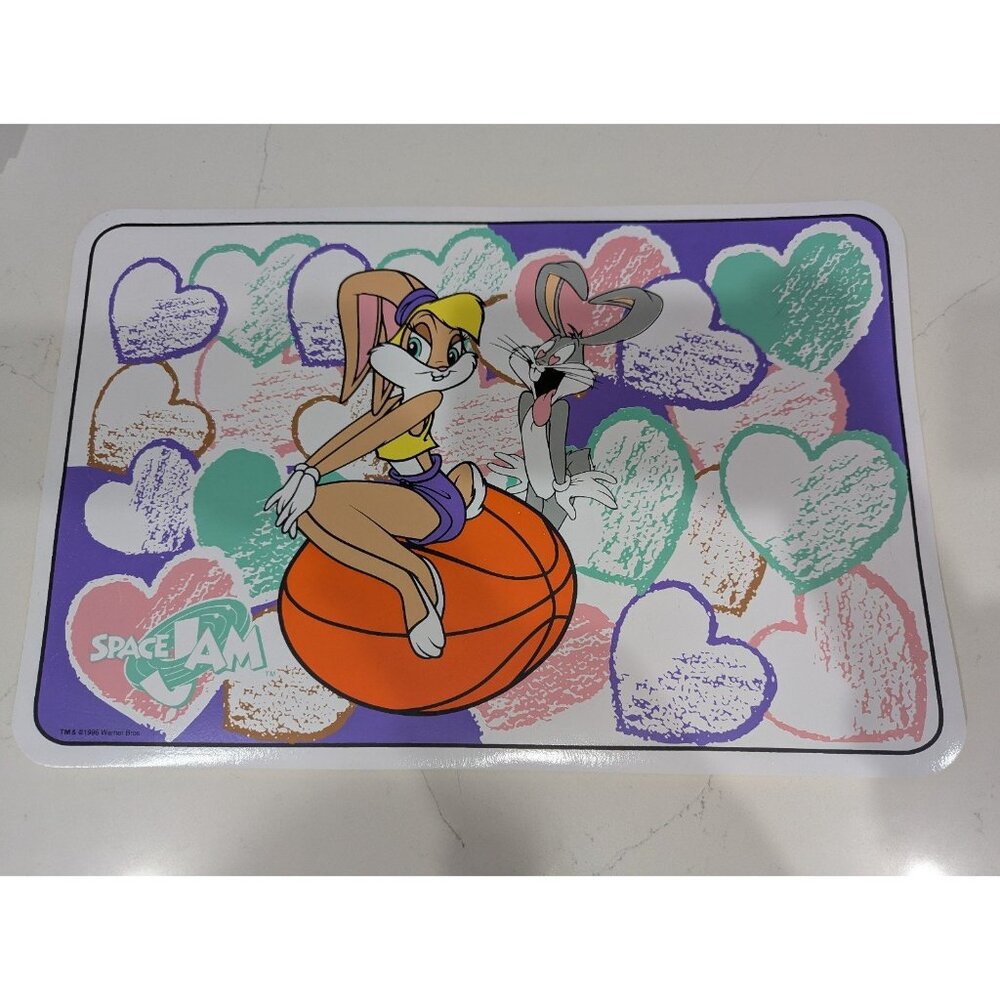 New vintage 1996 Space Jam Lola Bunny and Bugs Town & Country Placemat